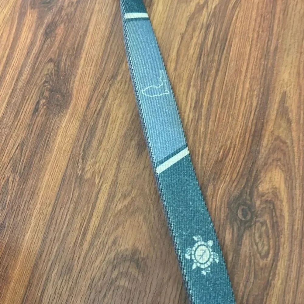 Doc Murphy reversible belt American flag turtle Florida denim blue size 35-39